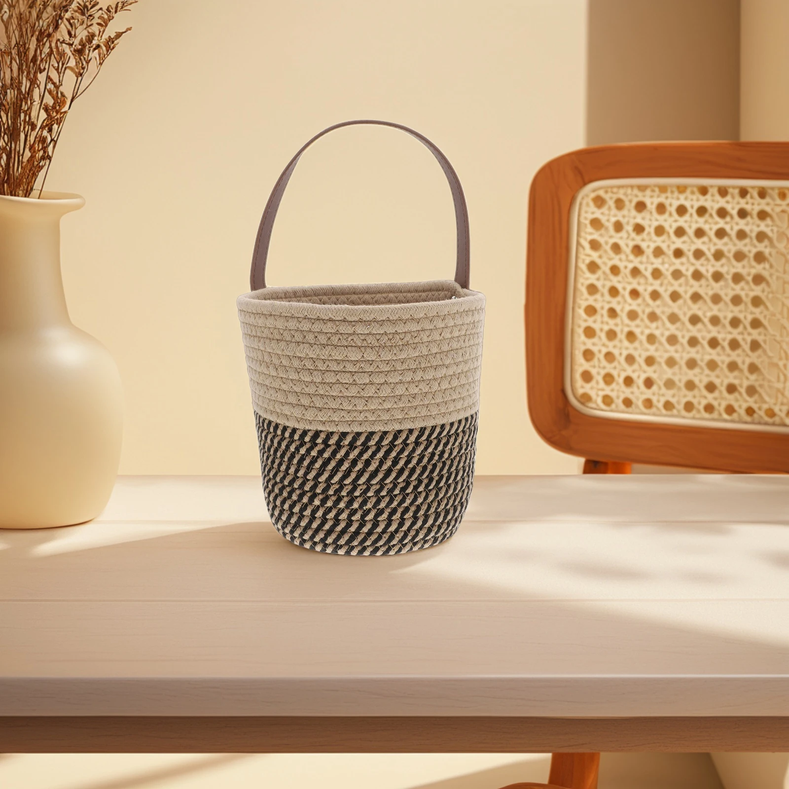 

Hanging Basket Inches Cotton Decorative Rope Baskets Plants Small Storage Indoor Wall Decor Small Pot Holder Laundry