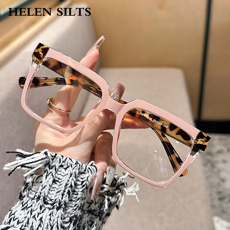 

Classic Square Leopard Reading Glasses Anti Blue Light Clear Lens Daily Use Fashionable Eyewear for Reading