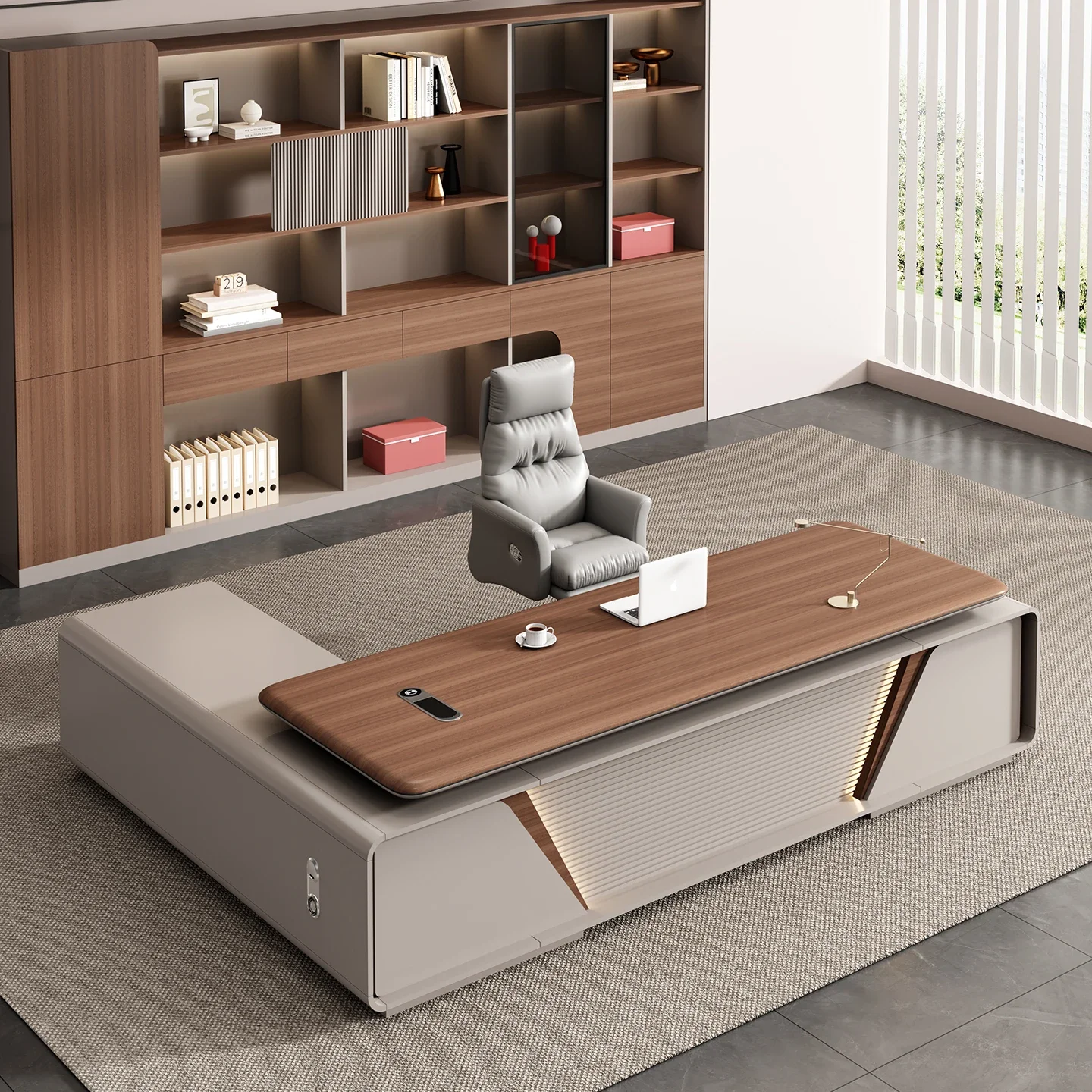 

Легкий роскошный стол, премиальный дизайн, простой и современный большой офисный стол.