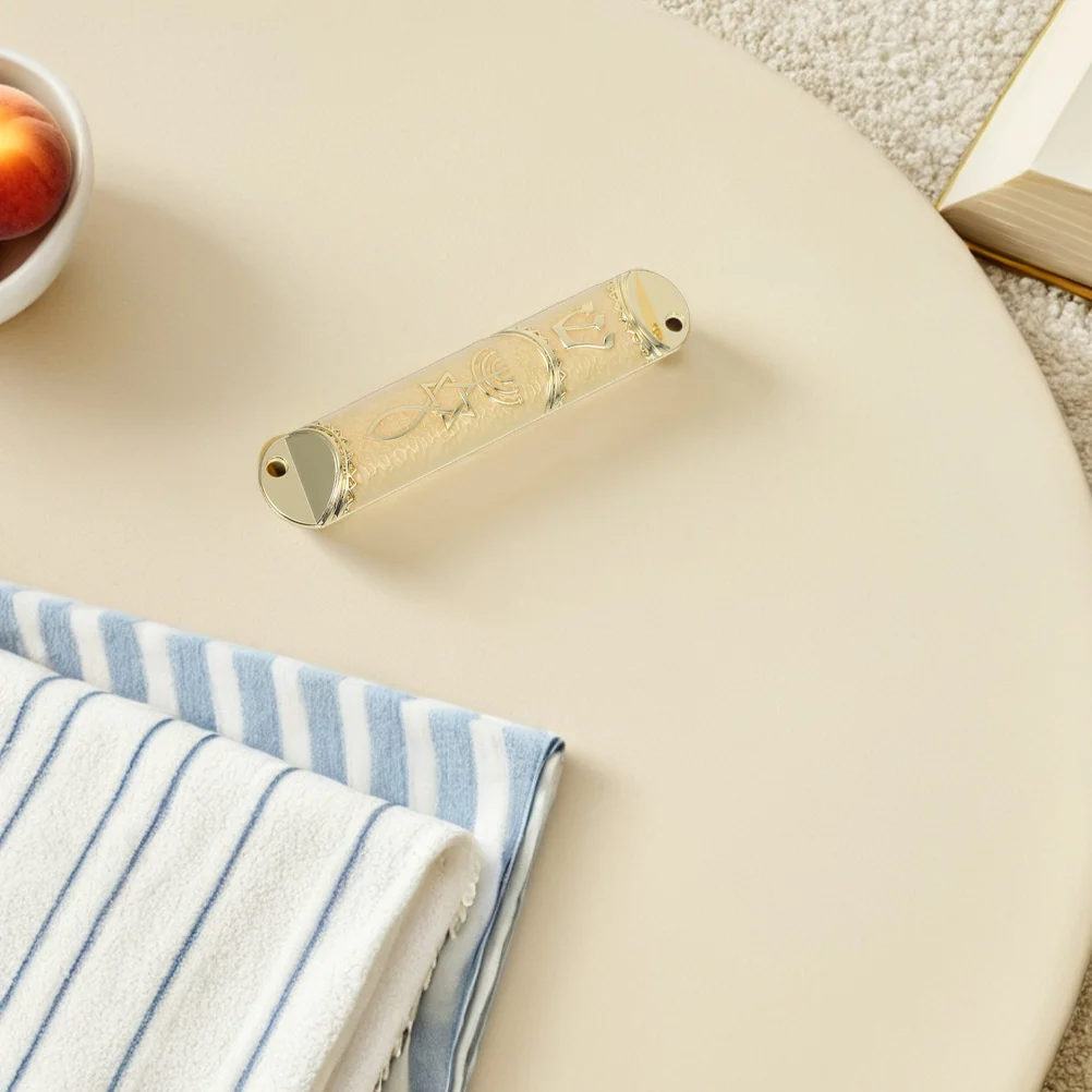 

2Set Metal Mezuzah Holder Jewish Blessing Scroll Case Religious Home Decor Door Ornament Jewish Mezuzah Decoration