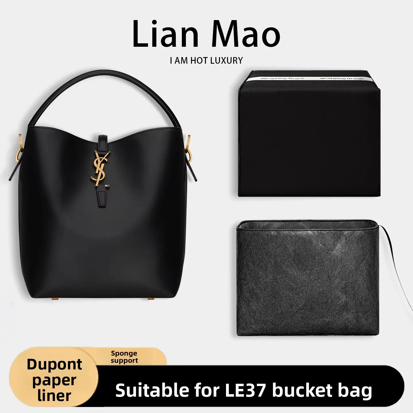 Bolsa de Papel DuPont Ultraligera, Forro Interior para Bolsa, Soporte para Bolsa, Organizador de Cosméticos para Mujer Saint Laurent LE37