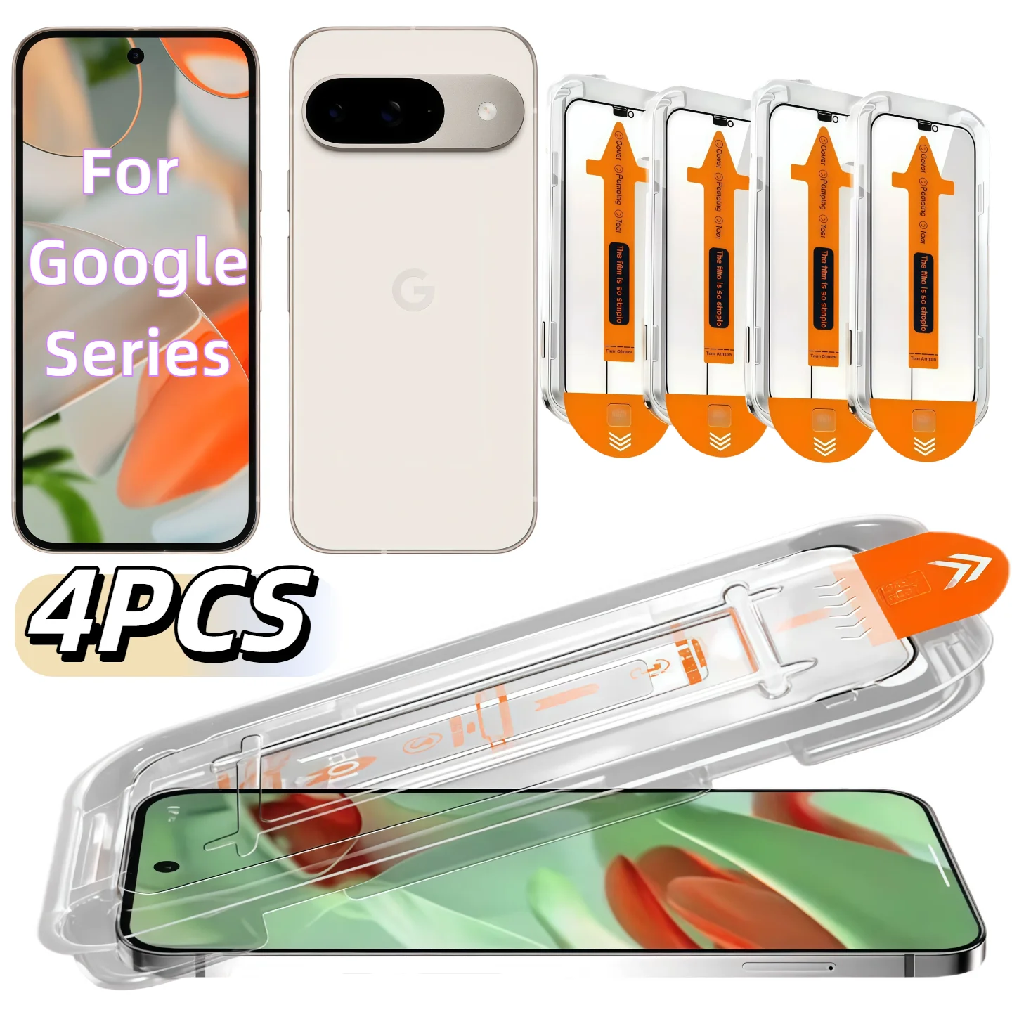 

4Pcs High-definition tempered glass screen protector for Google series Pixel 6, 6A, 7, 7A, 8, 8A, 8 Pro, 9, 10