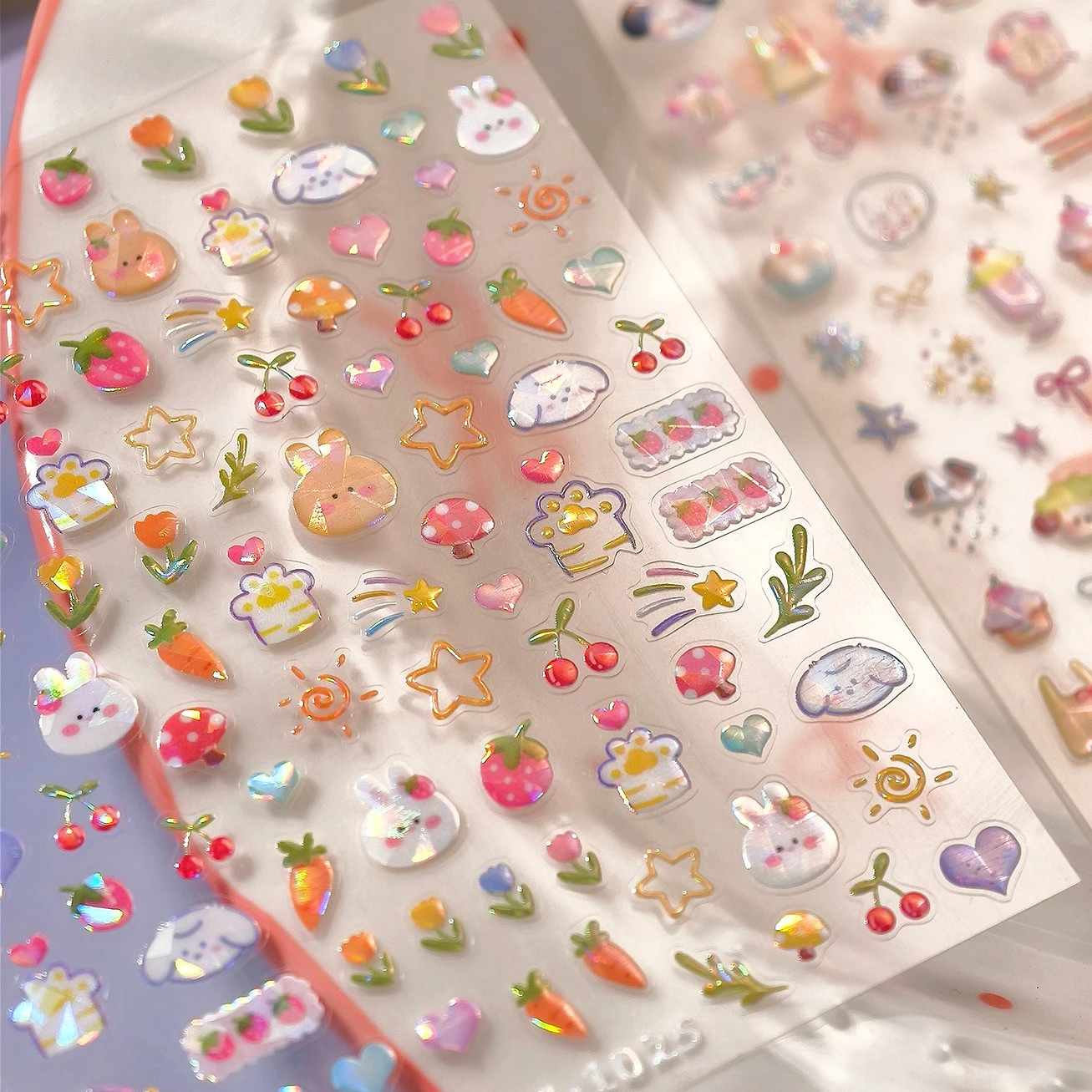 الحيوانات أرنب الكلب كعكة التفاح Bowknot ستار يمكن الكرز الفطر الجزرة الفراولة الفاكهة باو مسمار الفن ملصقات مانيكير الشارات