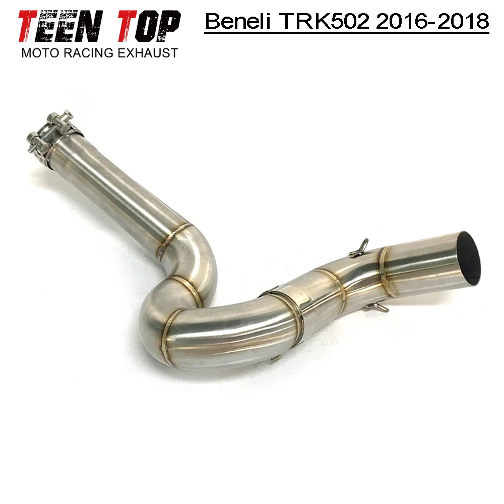 دراجة نارية العادم الهروب الأوسط وصلة الأنابيب ل Benelli TRK502 2016 2017 2018 51 مللي متر Decat الأنابيب منتصف اتصال الأنابيب الفولاذ المقاوم للصدأ