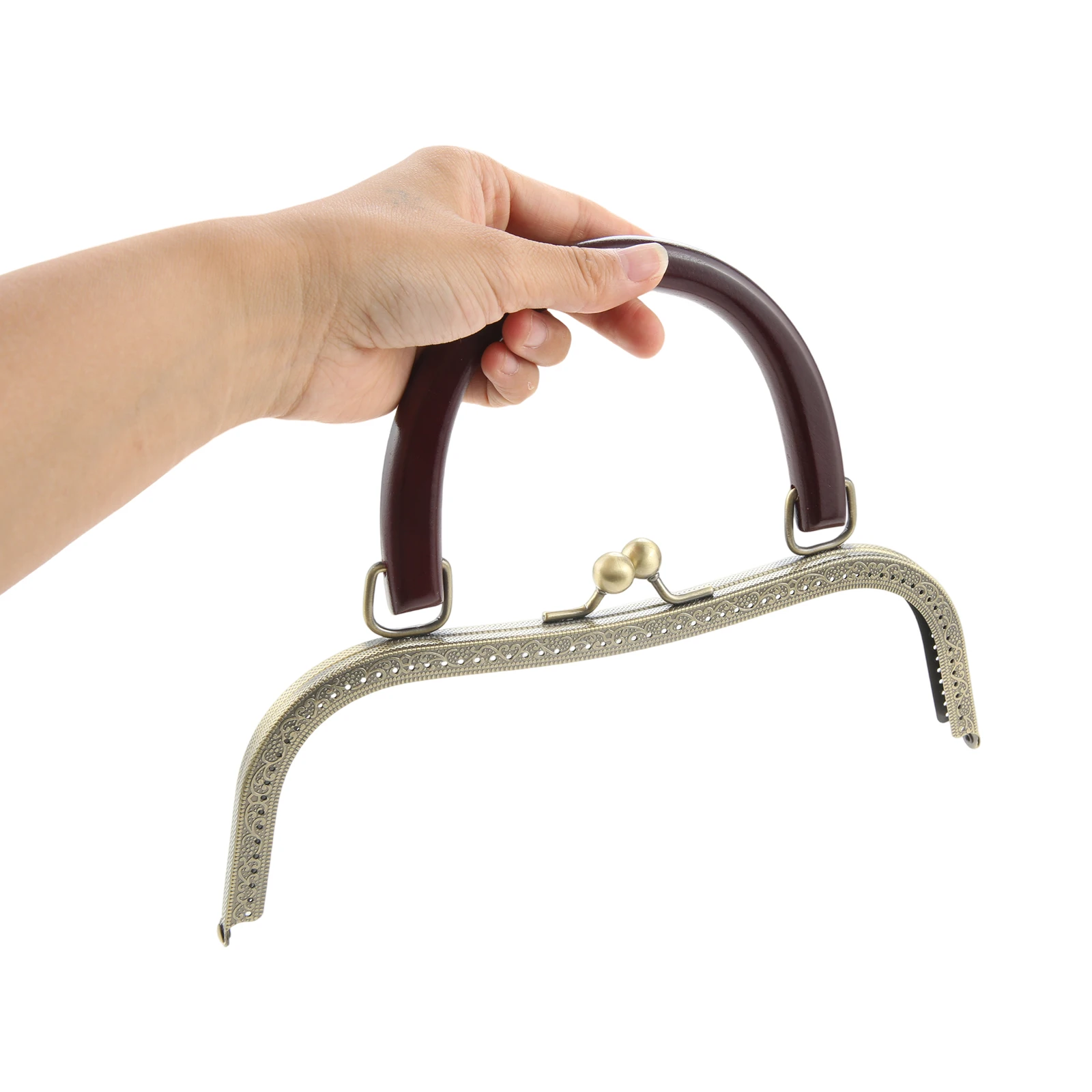 5PCS 275mm X 200mm Metal Purse Frames Retro‑Style With Handle Handbag Tote Bags Bag Framework Sewing Brackets Accessories