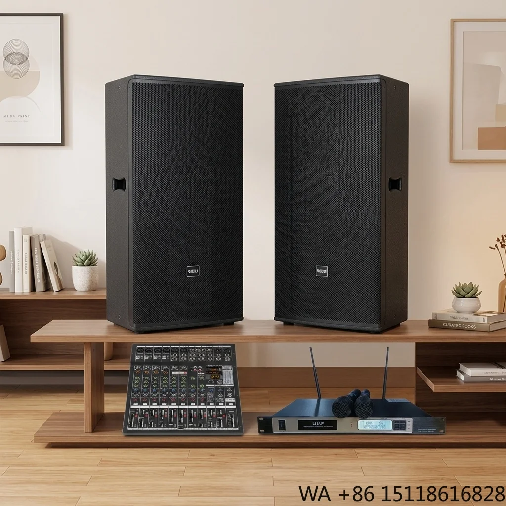 RM15.2 /QU-12/LS380U Home KTV Audio Set Full Set 6 Microphones 24DSP Effects 600W Professional Living Room Theater Karaoke