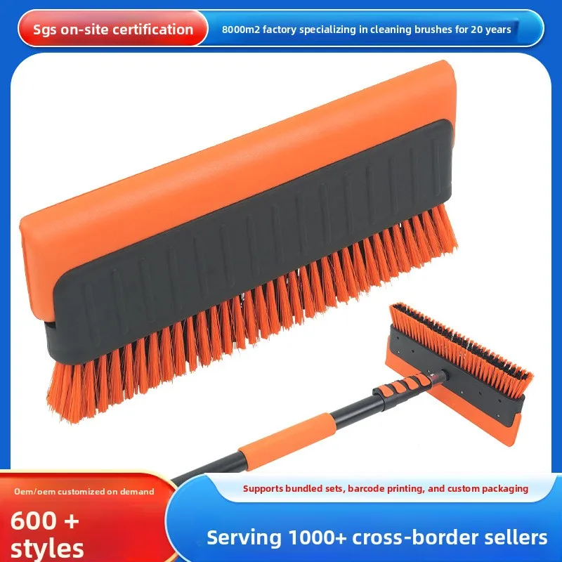 Aluminum Telescopic Snow Brush with Ice Scraper for Car Roof and Windshield, 3.6 to 7.2 Meter Extension Pole, PP Bristle Head