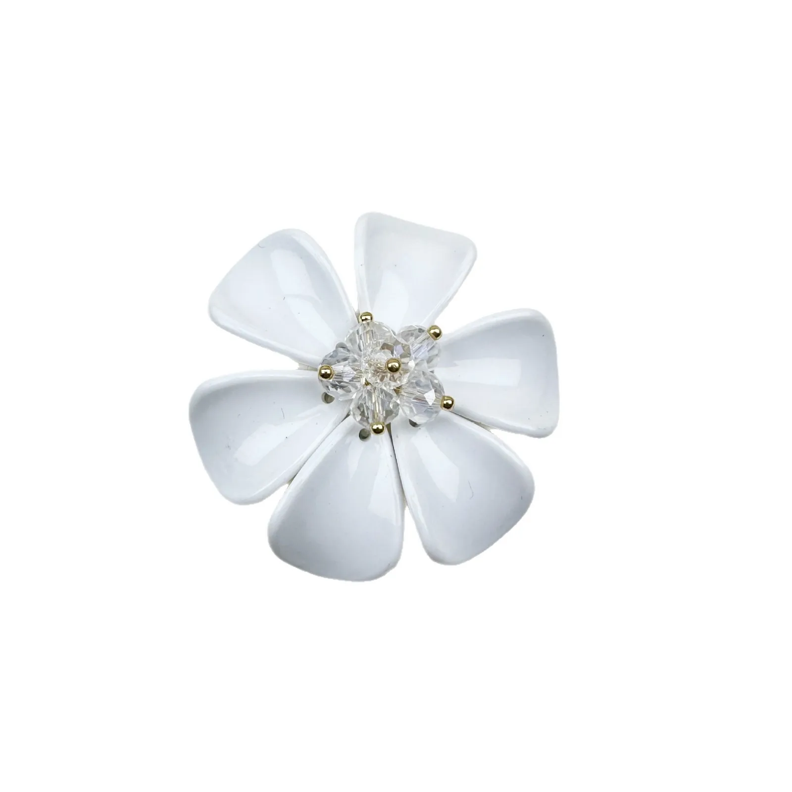 

Handmade Beaded Camellia Flower Brooch Ladies' White Temperament Accessory Pin Wedding Queue Banquet Gift Chest Flower
