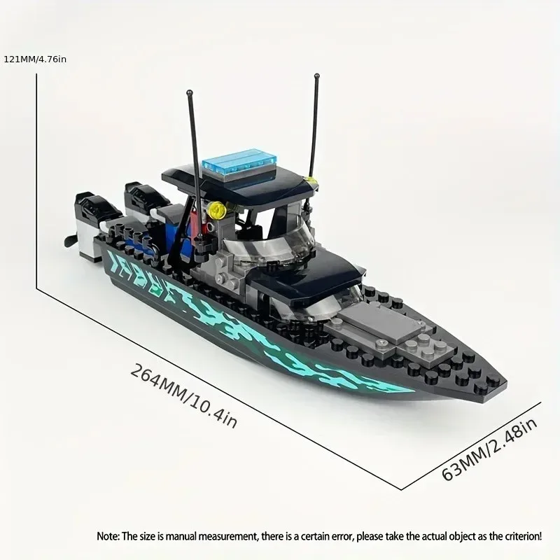89 elementów Moc Policja Miejska SWAT Czarny Kamuflaż Motorówka Szybka Łódź Szturmowa Model, Małe Akcesoria do Zabawek z Klocków Konstrukcyjnych