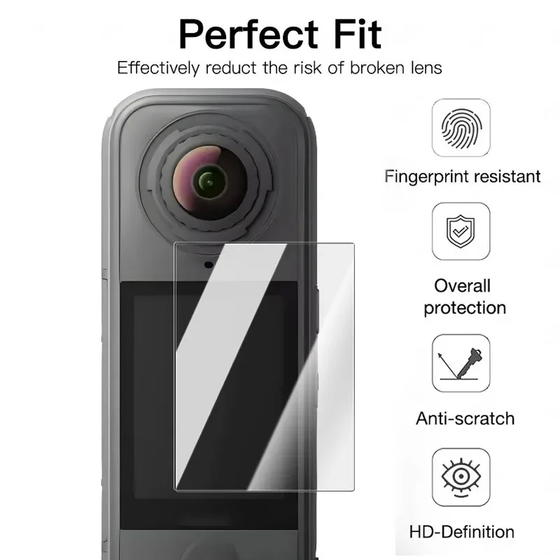1/2/3Pcs Easy Install Tempered Glass Screen Protector Films for Insta360 X4 Air 9H Anti-Scratch Camera Protective Glass Film