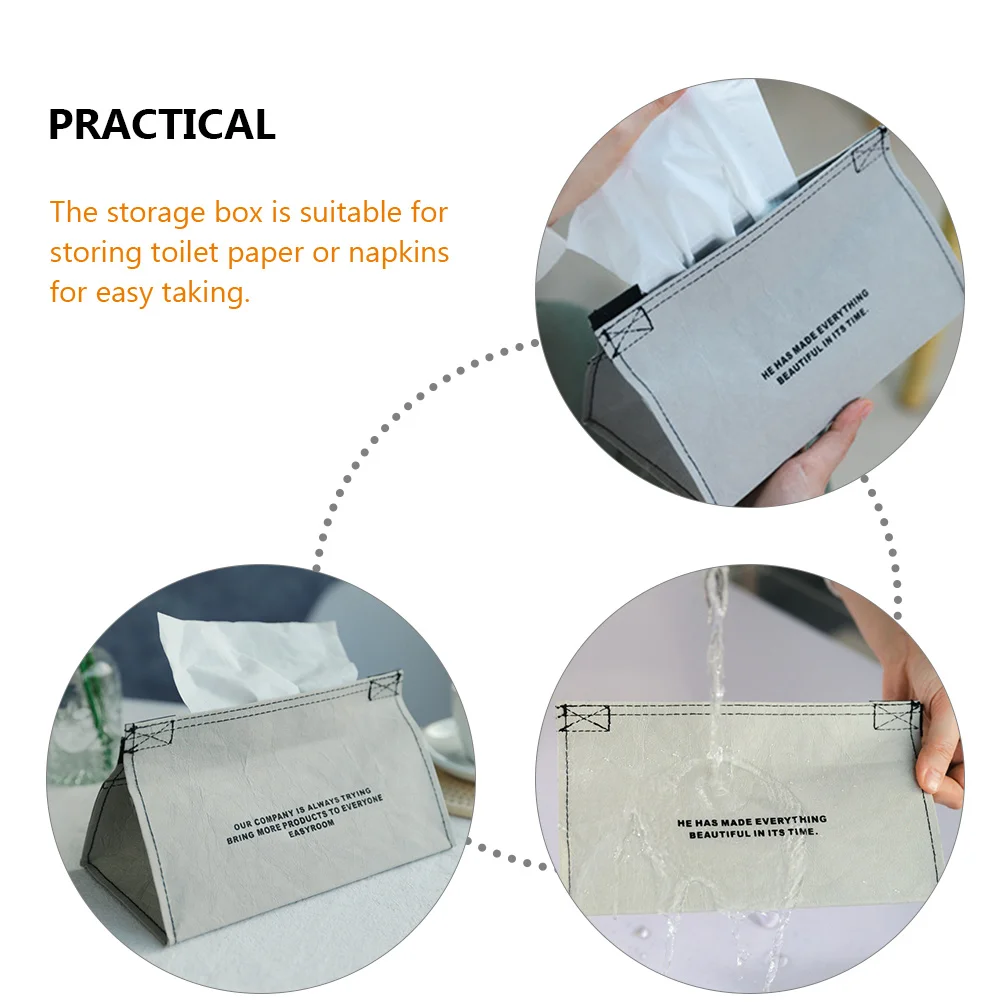 

Waterproof Tissue Box Compact Lightweight Design for Bathroom Kitchen Living Room Tabletop Paper Towel Storage Case Holder