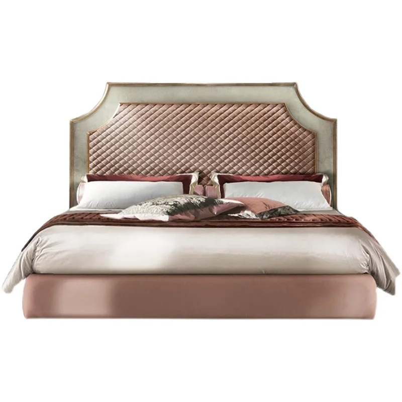 

Italian European double master bedroom 1.8 meters bed pink girl princess bed French wedding bed furniture
