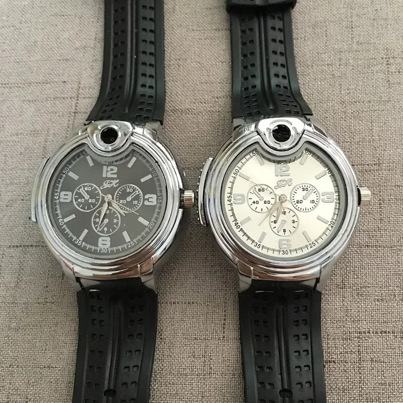 Creative Watch Style Metal Fire Tools Lighte Men's Sports Open Flame Watch Inflatable Adjustable Flame