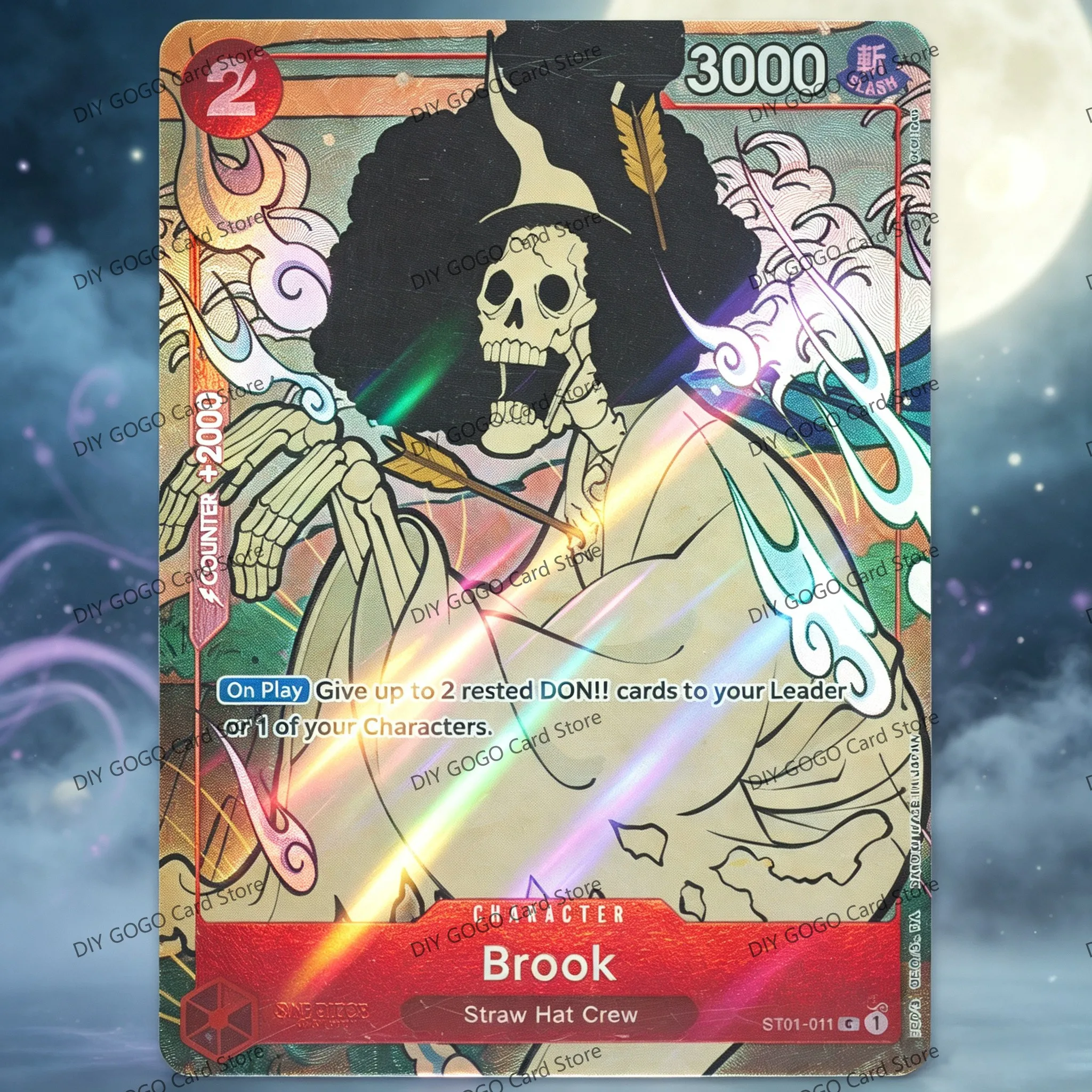 DIY 2024 ONE PIECE BROOK ENGLISH VERSION 1ST ANNIVERSARY SET 10 Points Rating Gift Display Copy HOLO Card Dropshipping