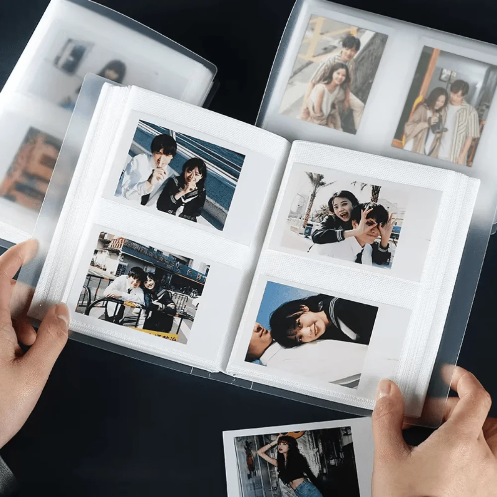 80 pochettes Album Photo 3 pouces Transparent porte-carte Photo pour Instax Mini Album stockage