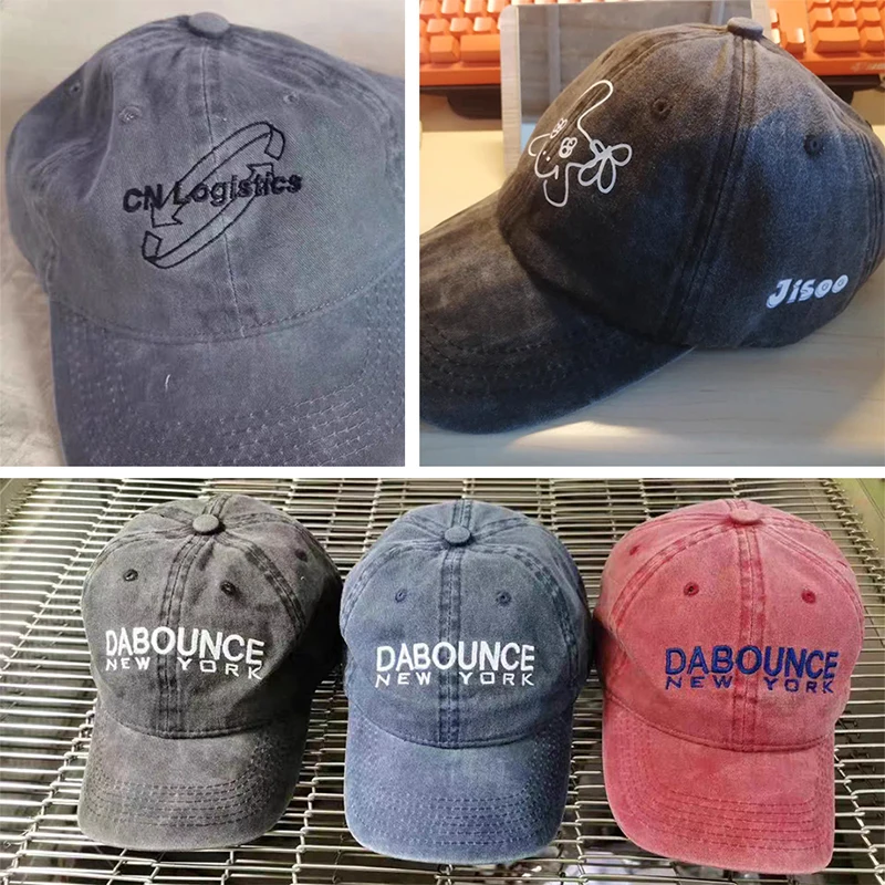 Gorras de béisbol personalizadas para hombres y mujeres, sombrero de papá Vintage, bordado o estampado, logotipo de equipo DIY, gorra Snapback,