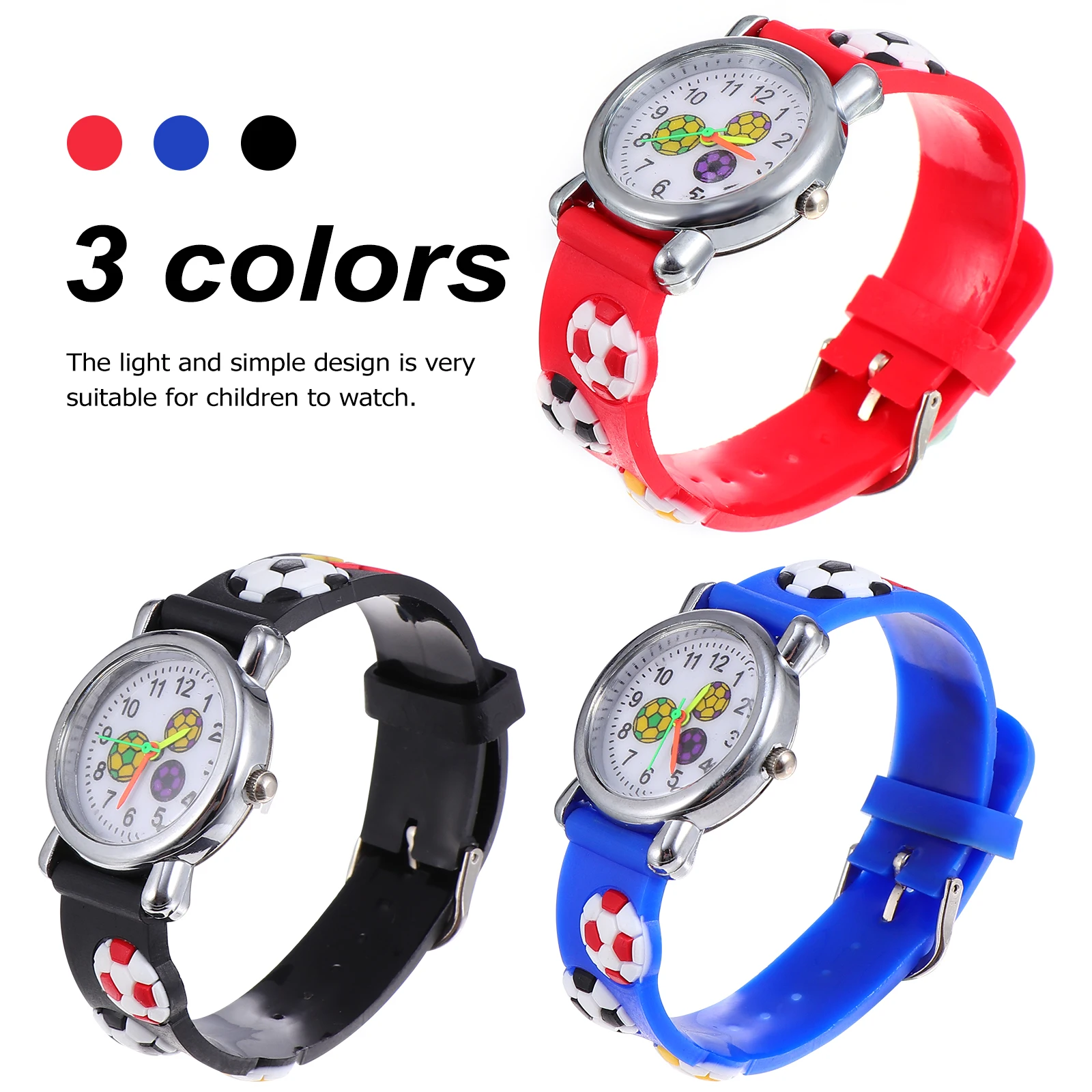 

Kids Football Watches Durable Plastic Strap Cartoon Design Lightweight Wristwatch for Boys Girls Toddler Watches Children