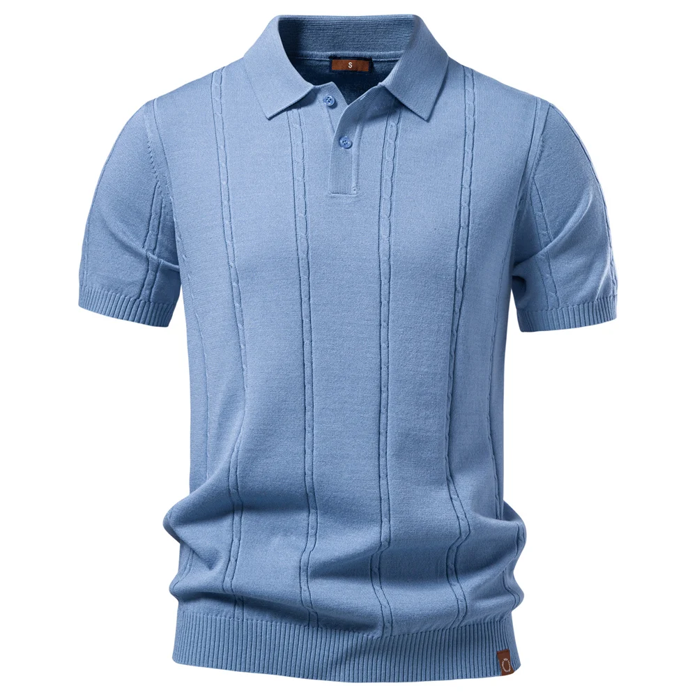 

AIOPESON Old Money Golf Polo Shirt Men's Stripe Cool Silk Fabric Short Sleeve Icy Touch Breathable Casual Outdoor Summer Top