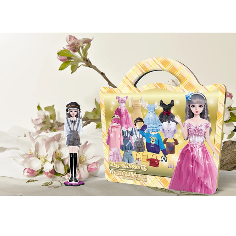 Princess Change sticker handbag Quiet Book Girl toy 3 + 4 Puzzle sticker Change dress doll