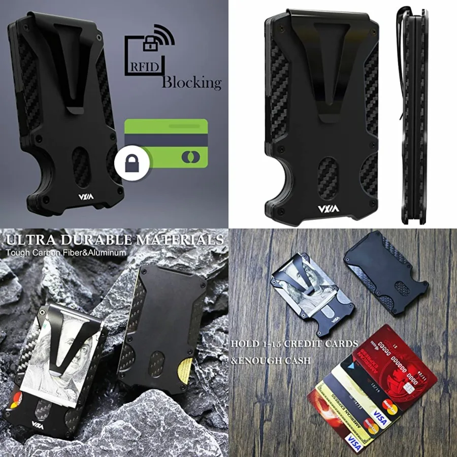 

Carbon Fiber, RFID Blocking, Holds Cash and Cards, Ultra-Thin Design