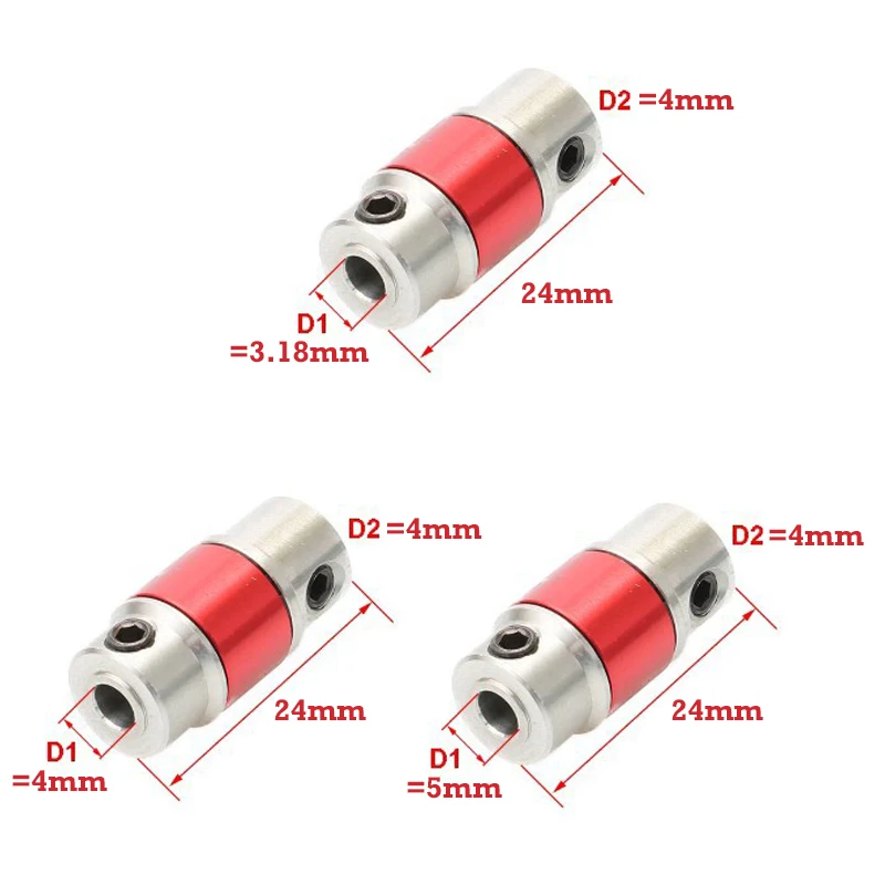 3.18*4mm/4*4mm/4*5mm Giunto Universale Giunto Motore Brushless Giunti Per RC Modello di Nave O Barca Pezzi di Ricambio