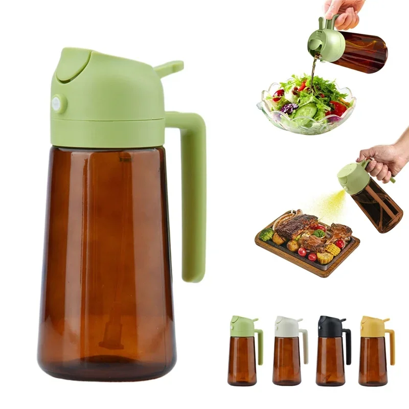 

2 in1 Oil Spray Bottle Plastic Kitchen Barbecue Cooking Olive Oil Dispenser Oil Jar Baking Vinegar Soy Sauce Spray Container