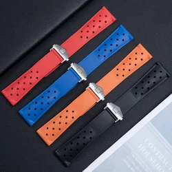 22mm Soft Rubber Silicone Watchband For TAG HEUER Strap MONACO CARRERA FORMULA 1 Watch Band Waterproof Bracelet Folding Buckle