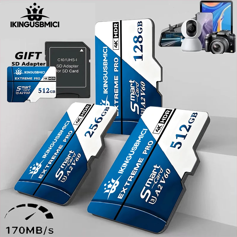 

Extreme A1 4K Micro TF Card - High-Speed 190GB/s Memory TF Flash Card for Drones Phones Dash Cams 64GB 128GB 256GB 512GB