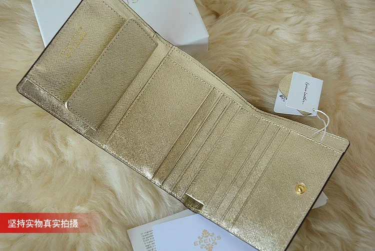 2023 New Luxury Genuine Leather Women Wallets Light Golden Multi Card Slots Money Bag High Grade Lady Purse With Coin Pocket 45