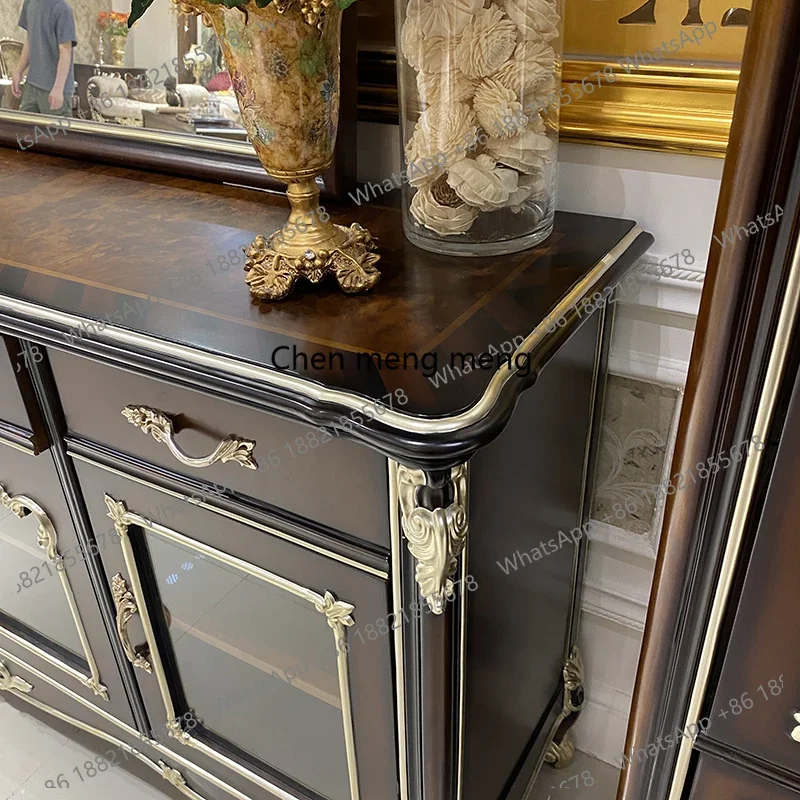 M183 aparador francês de madeira maciça estilo europeu tribunal luxo sala estar despensa armário armazenamento