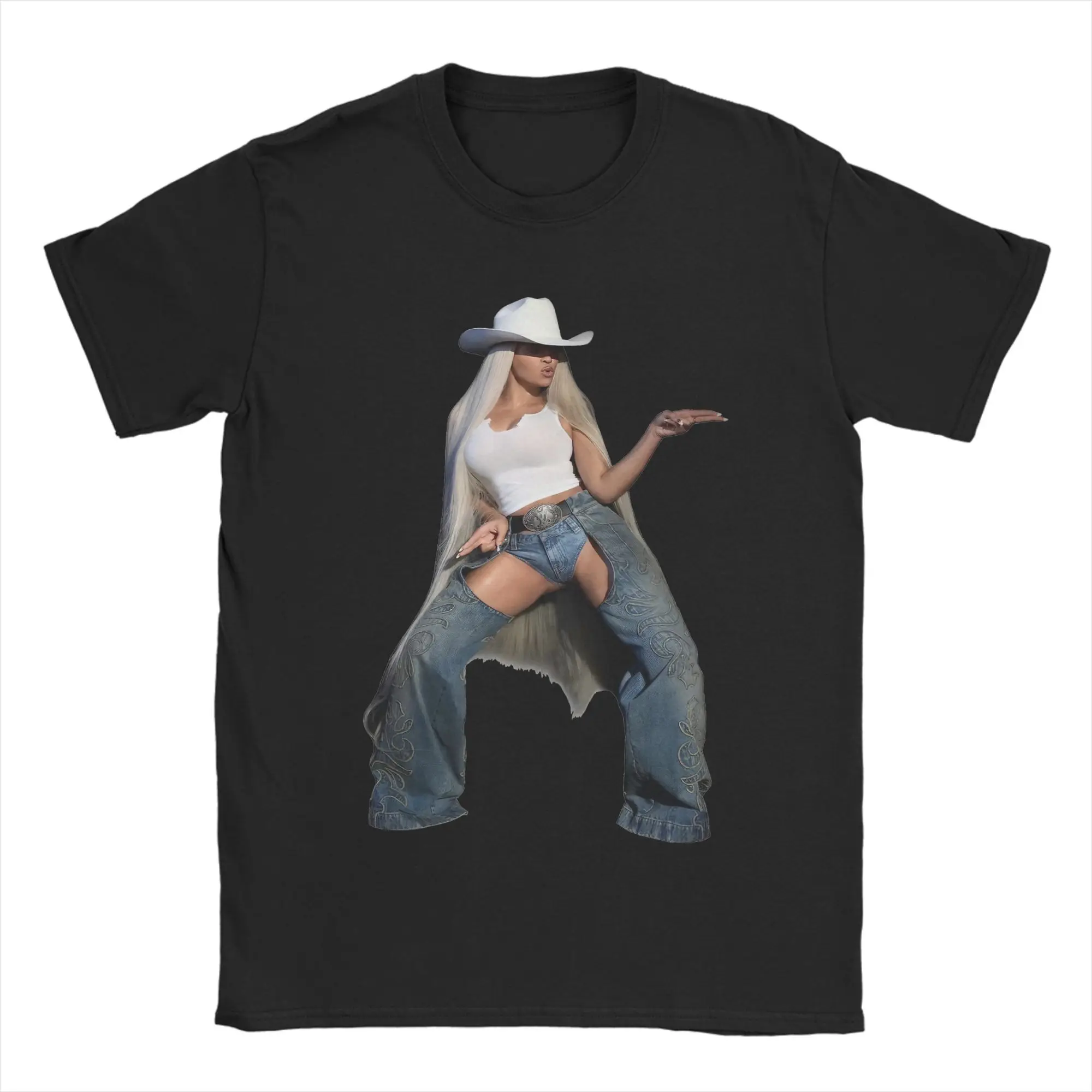 

Funny Beyonces Cowboy Carter Music Tshirt Men's Round Neck Short Sleeve Clothing 100%Cotton Summer Tops Shirts