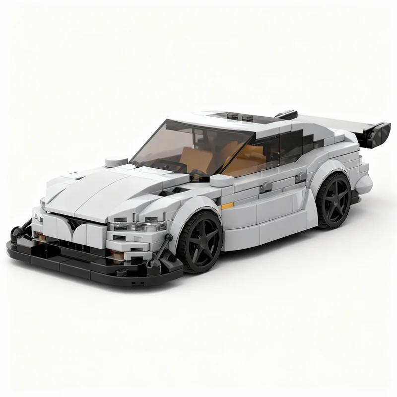 

349PCS MOC City Champions Super Car Tesla Model S Plaid Technology DIY Assembly Building Blocks Display Birthday Gift Set Home