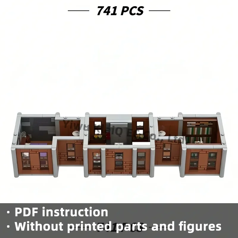 MOC Classical Academy Estate Interior Expansion Level Building Blocks Set 741Pcs, Modular Building Bricks Adults
