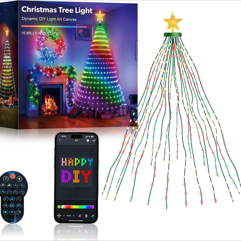 زينة ليلة رأس السنة 400LED شجرة عيد الميلاد الذكية ضوء DIY بها بنفسك الرسوم المتحركة اللون تغيير ضوء زينة عيد الميلاد 2025 #1