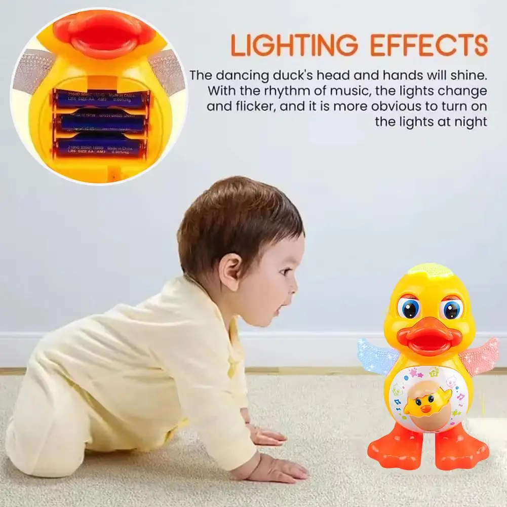 Electric Dancing Duck Funny Flashing Light Shake The Animal Musical Toy Cute Educational Interactive Gift Cartoon Children Y6I8