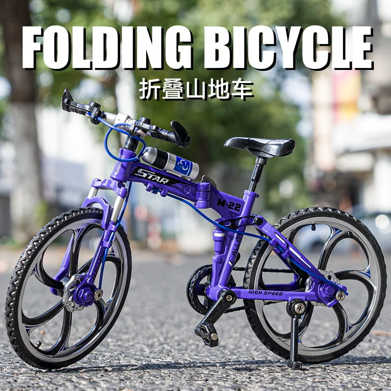 

1:8 Alloy Bicycle Model Diecast Metal Finger Mountain bike Racing Toy Bend Road Simulation Collection Toys for children