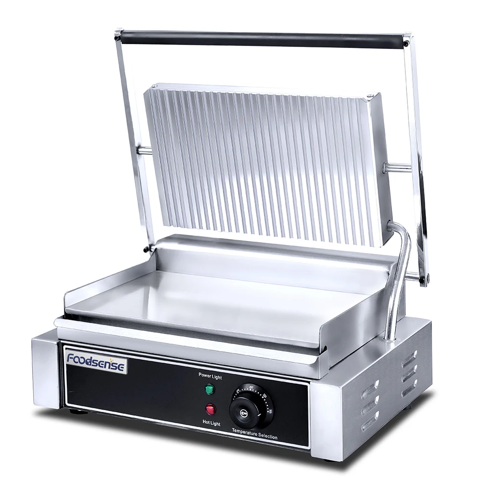 

Stainless Steel Down Flat Mechanical Electric Contact Grill for commercial/home indoor BBQ grill and sandwich maker grill