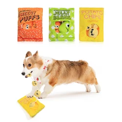 New cute snack series dog hiding plush toys interactive play pet supplies