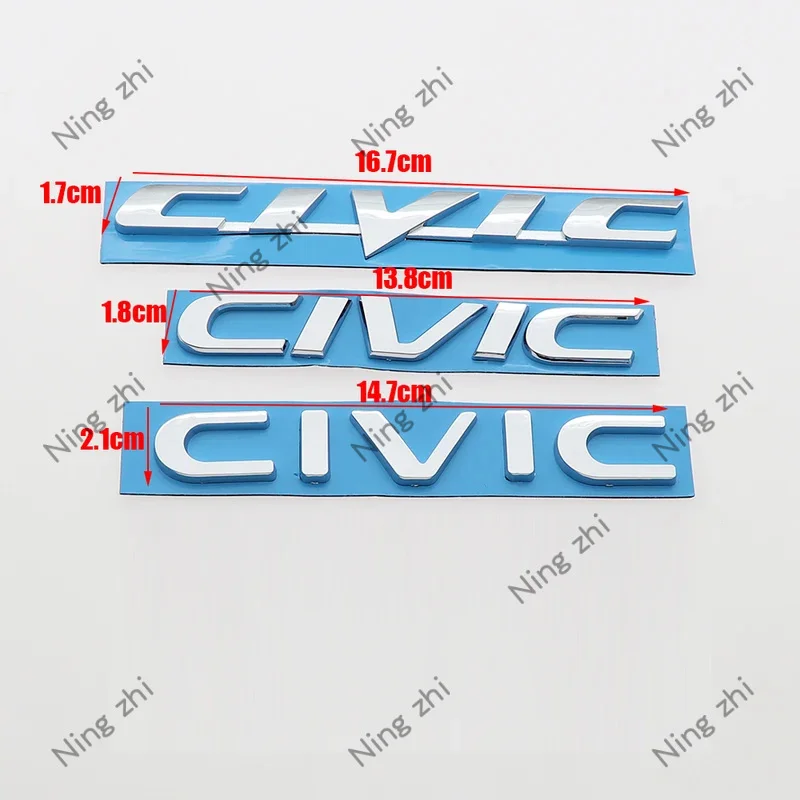 1PC 3D ABS CIVIC Car Letter Logo Sticker Tail Bumper Badge Auto Rear Trunk Emblem Accessories BT view 2