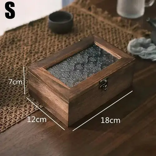 Retro Wooden Storage Box Plain Wood With Lid Multifunction Hinged Boxes Gift Packing Jewelry Case Box Home Sundries Storage Box/ - Image 7