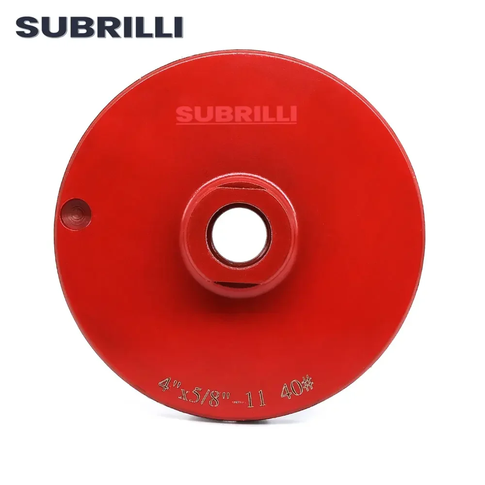 SUBRILLI-muela de segmento de diamante de 4 ", llanta Turbo, rueda de copa ondulada, grano 40 abrasivo para piedra, granito, mármol, tallado de hormigón
