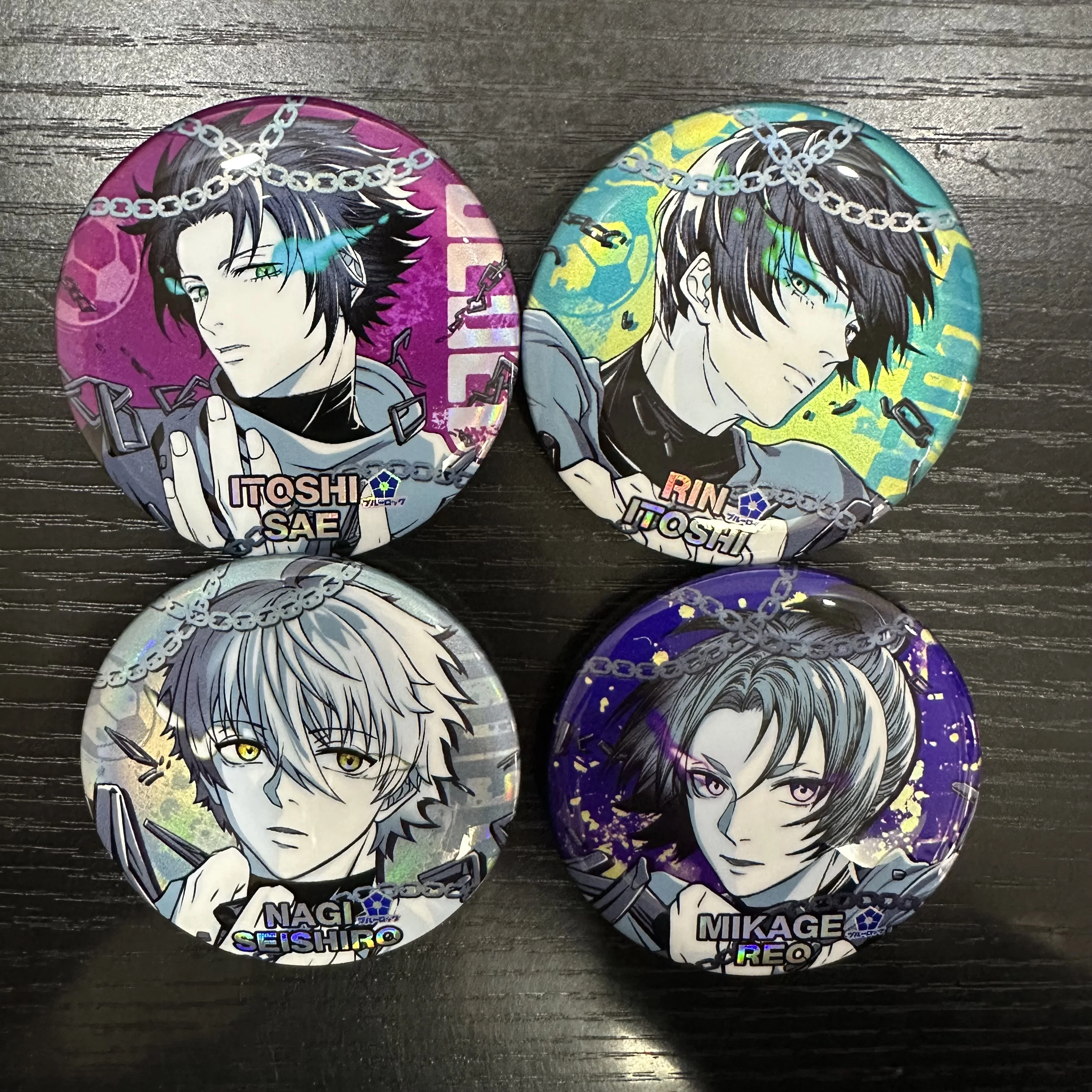 Anime BLUE LOCK Figures Itoshi Sae Rin Itoshi Mikage Reo Cosplay Metal Badge Bag Pins Fans Brooch Christmas Hot Gifts 6CM