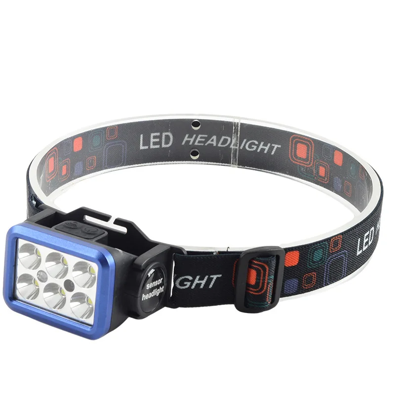 LED Sensor High-Brightness Headlamp Type-C Rechargeable Night Running Fishing Lightweight Mini Headlamp Long Battery Life