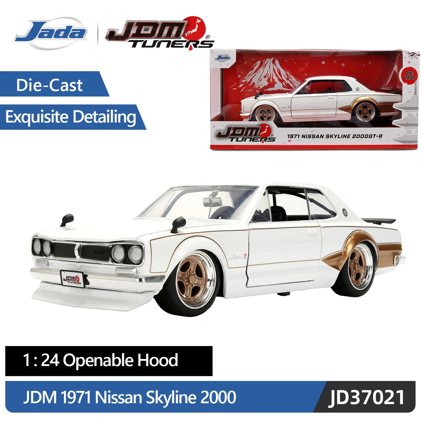 JADA 1:24 Scale JDM Series 1971 Nissan Skyline 2000 GT-R Die-Cast Model JD37021