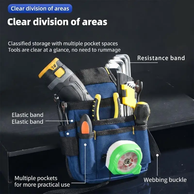 ヘビーデューティ電気技師ツールポーチウエストベルトバッグ複数のコンパートメント付き調節可能なウエストベルトプロの仕事-m4yd