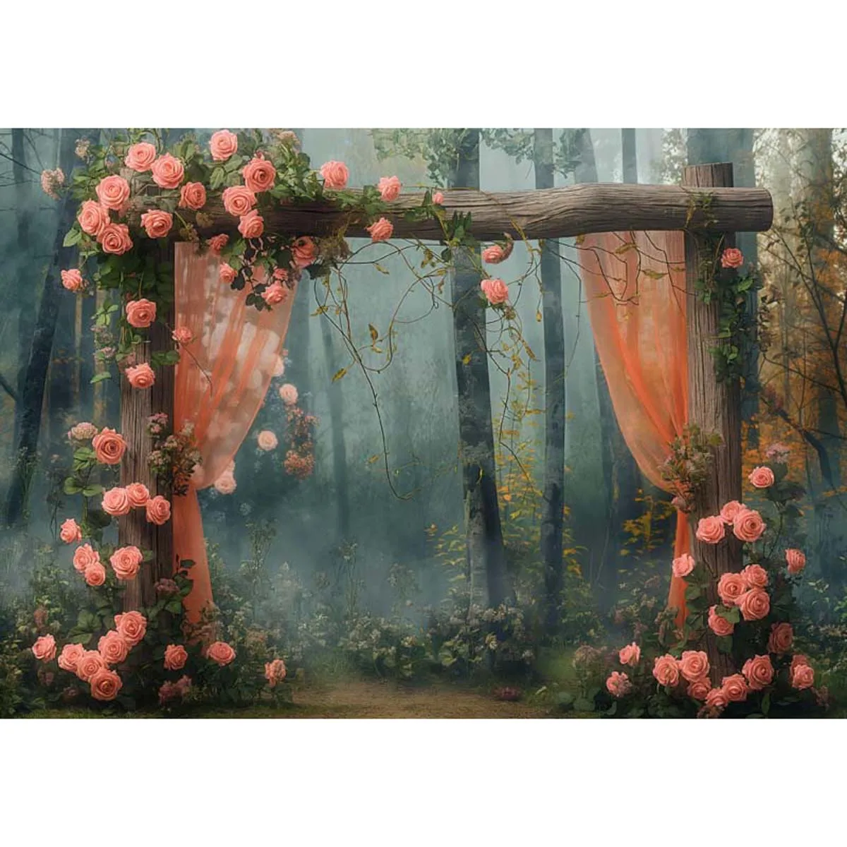 

Allenjoy Fairy Forest Floral Arch Backdrop