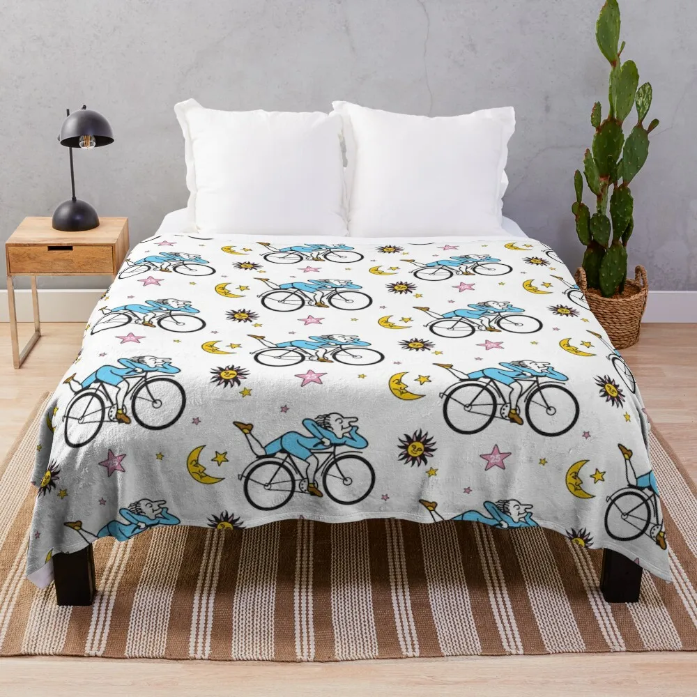 Albert Hofmann Bicycle Day LSD 1943 Pattern Throw Blanket Sofa Quilt