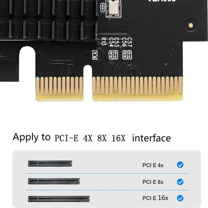 PCIE Riser 1x to 16x Graphic Extension Riser Adapter Card USB 16X Slots Multiplier Card for Bitcoin Mining Miner Best Sale