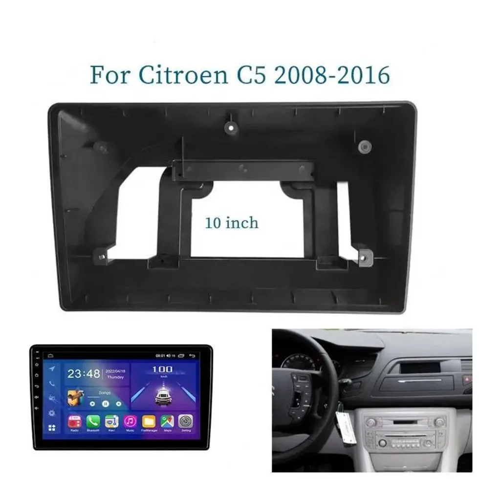 10 Inch Car Frame Fascia Adapter Canbus Box Decoder Android Radio Dash Fitting Panel Kit For Citroen C5 2008-2016