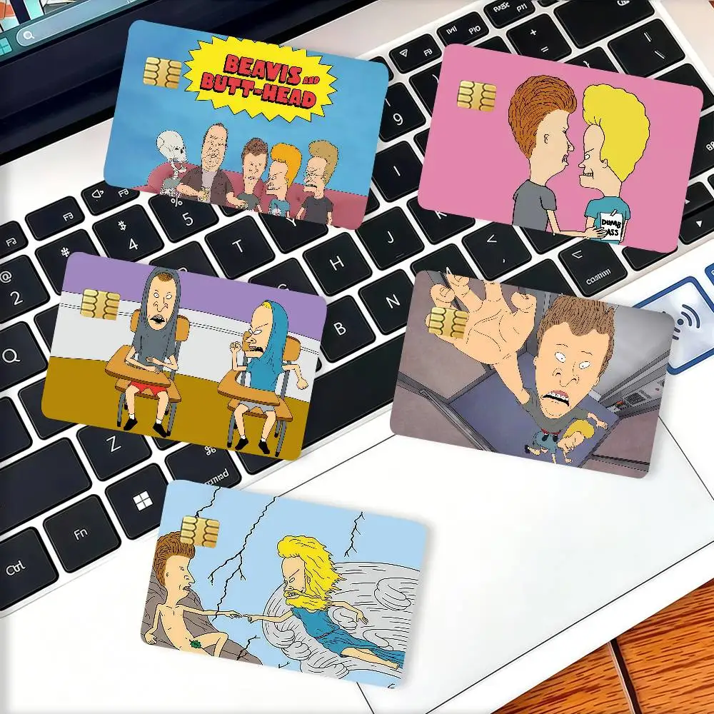 Cartoon B-Beavis And B-Butt-head Credit Card Decorative Card Stickers Suitable For Bank Cards Metro Transit Anti-scratch Gift